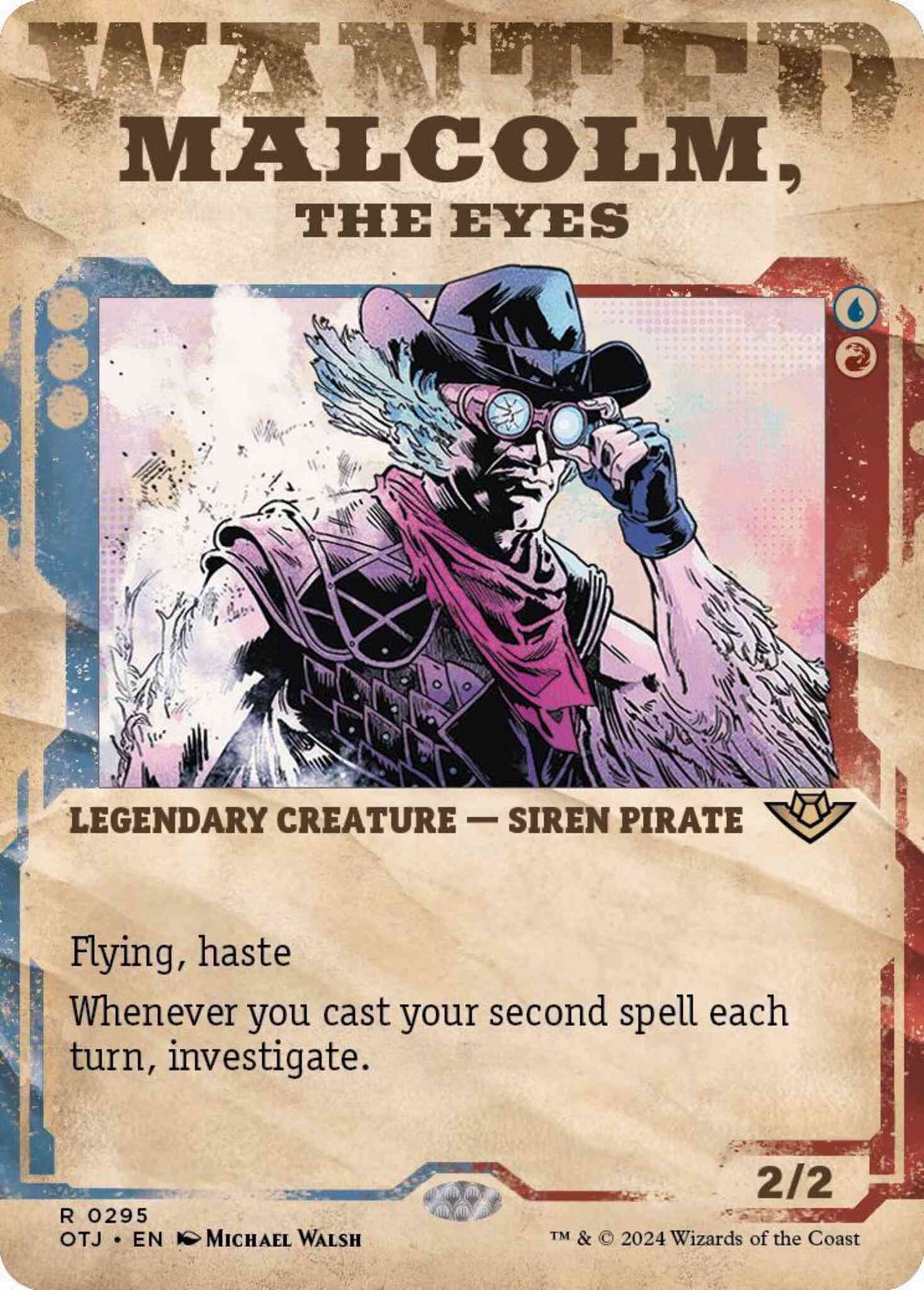 Malcolm, the Eyes [295] [Wanted Poster Showcase] [Outlaws of Thunder Junction] [Non-Foil]