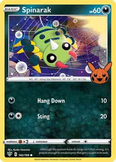 Spinarak - 102/189 - Promo [Trick or Trade BOOster] [swsh3msp-102] [Non-Holo]