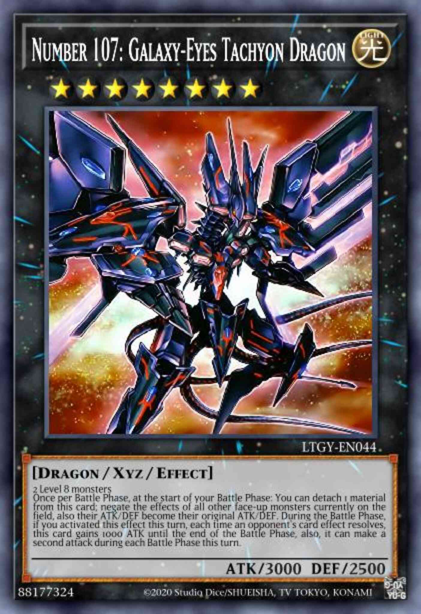 Number 107: Galaxy-Eyes Tachyon Dragon - LTGY-EN044 - Ghost Rare - 1st Edition