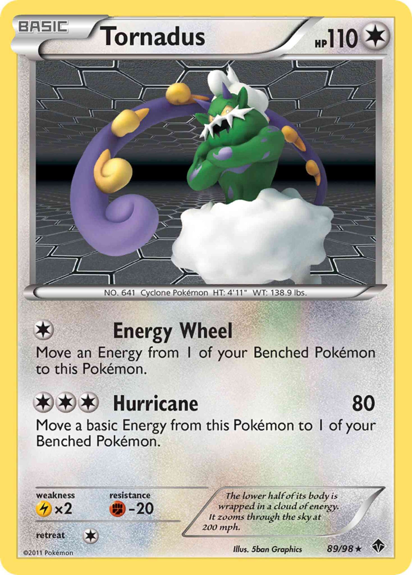 Tornadus - 89/98 - Rare Holo [bw2-89] [Reverse Holo]