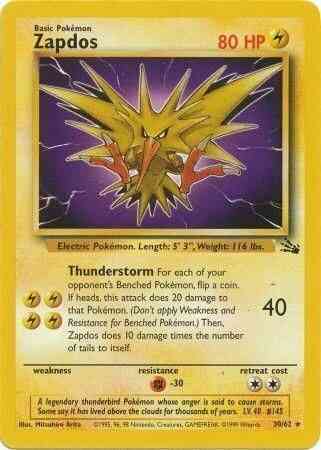 Zapdos - 30/62 - Rare - Unlimited [base3U-30] [Non-Holo]