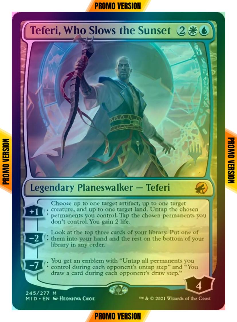 Teferi, Who Slows the Sunset [Promo Pack] [245p] [Innistrad: Midnight Hunt Promos] [Foil]