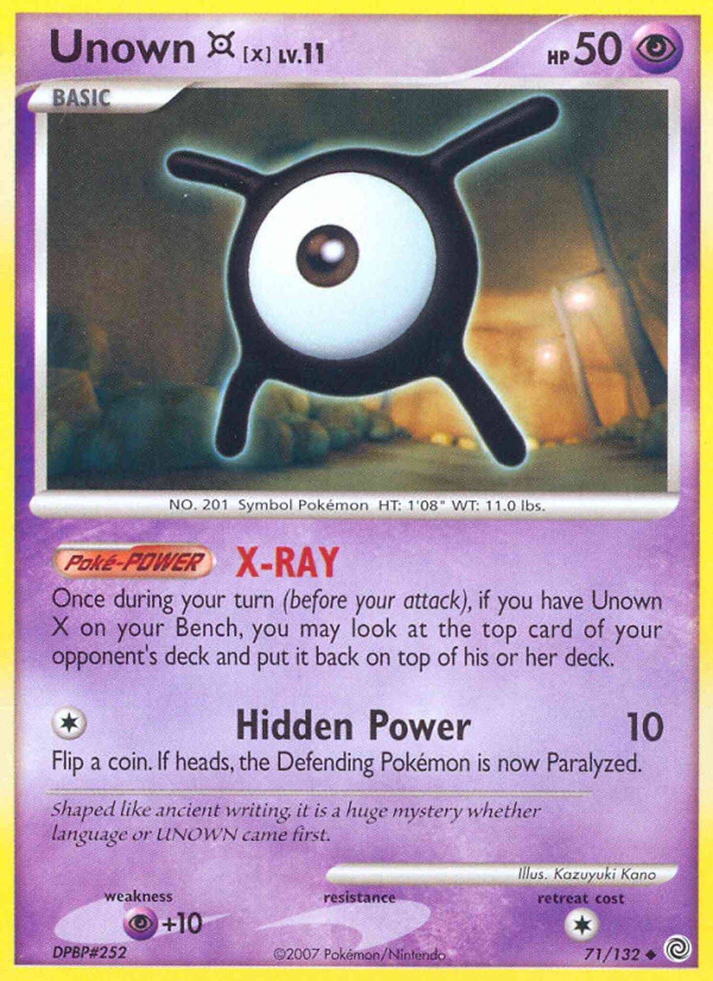 Unown X - 71/132 - Uncommon [dp3-71] [Reverse Holo]