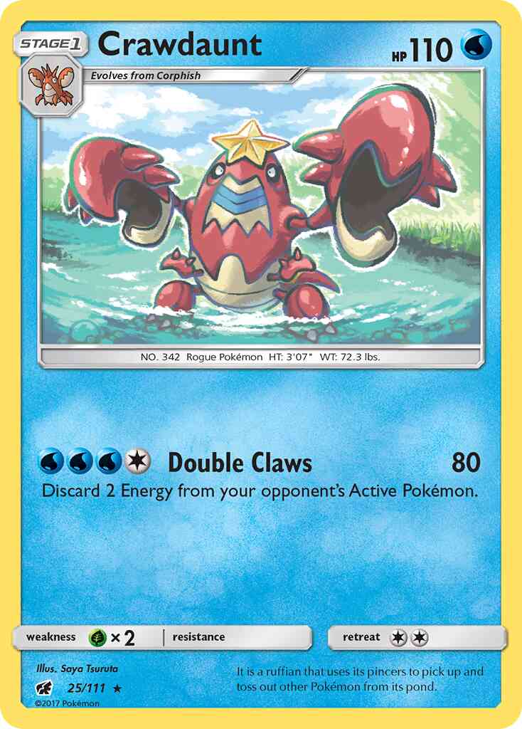Crawdaunt - 25/111 - Rare [sm4-25] [Reverse Holo]