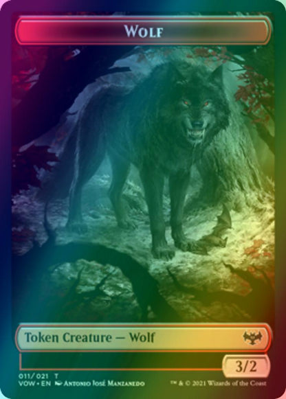 Treasure Token (18) // Wolf Token (11) [Innistrad: Crimson Vow: Tokens] [Foil]