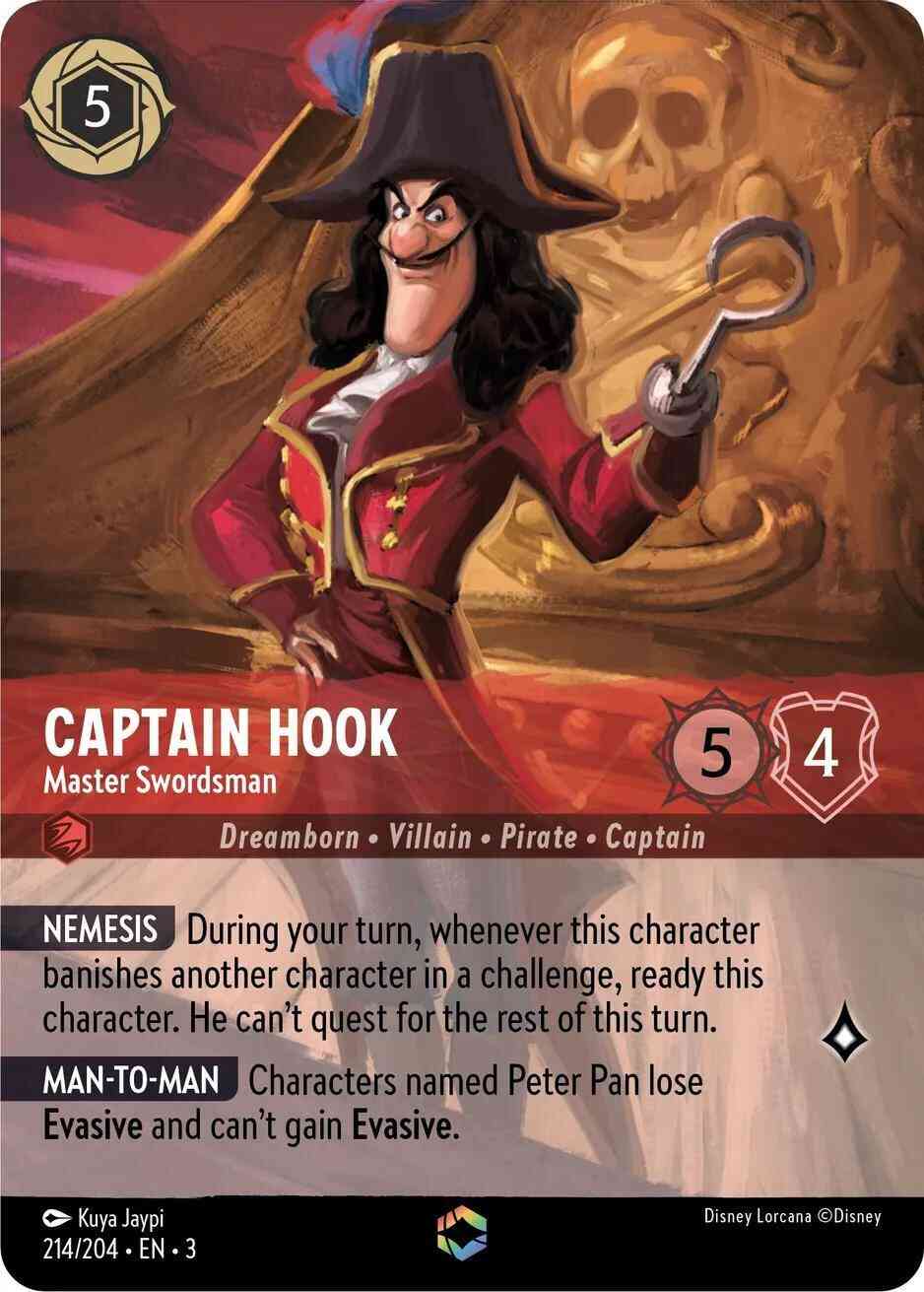 Captain Hook - Master Swordsman (Alternate Art) - 214/204 [Into the Inklands] [Holofoil]