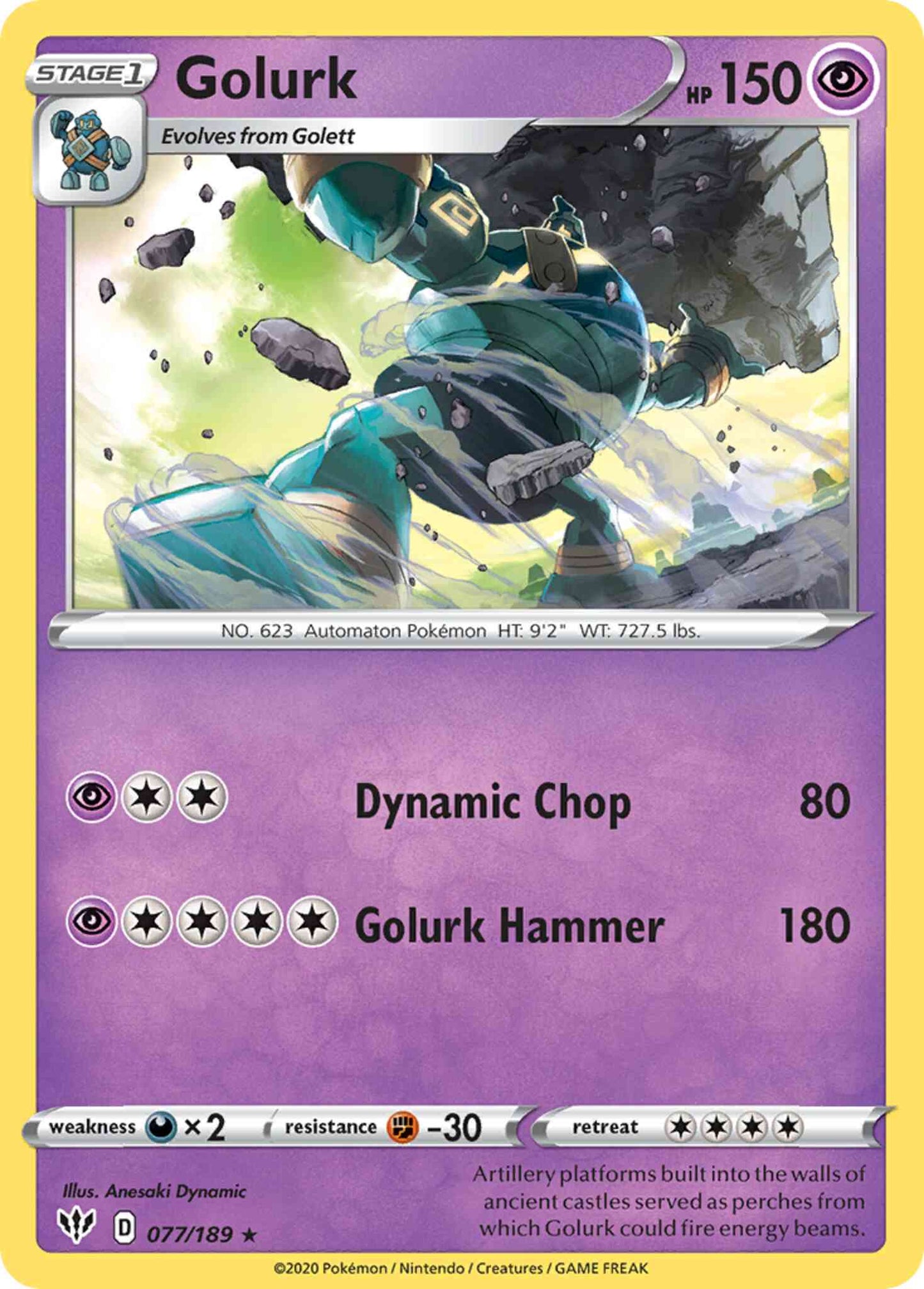 Golurk - 077/189 - Rare [swsh3-077] [Reverse Holo]