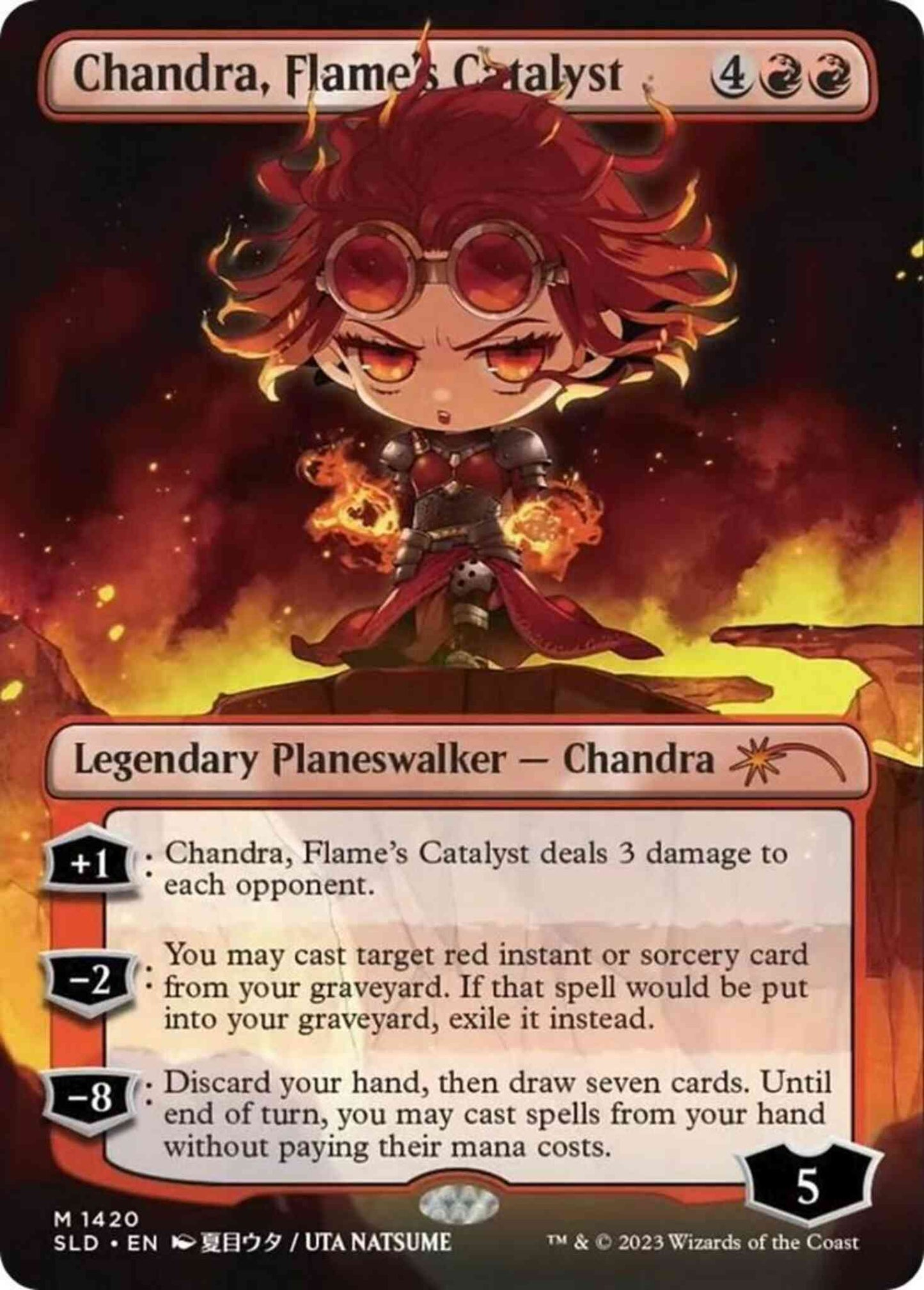 Chandra, Flame's Catalyst [1420] [Borderless] [Li'l'est Walkers] [Secret Lair Drop] [Non-Foil]