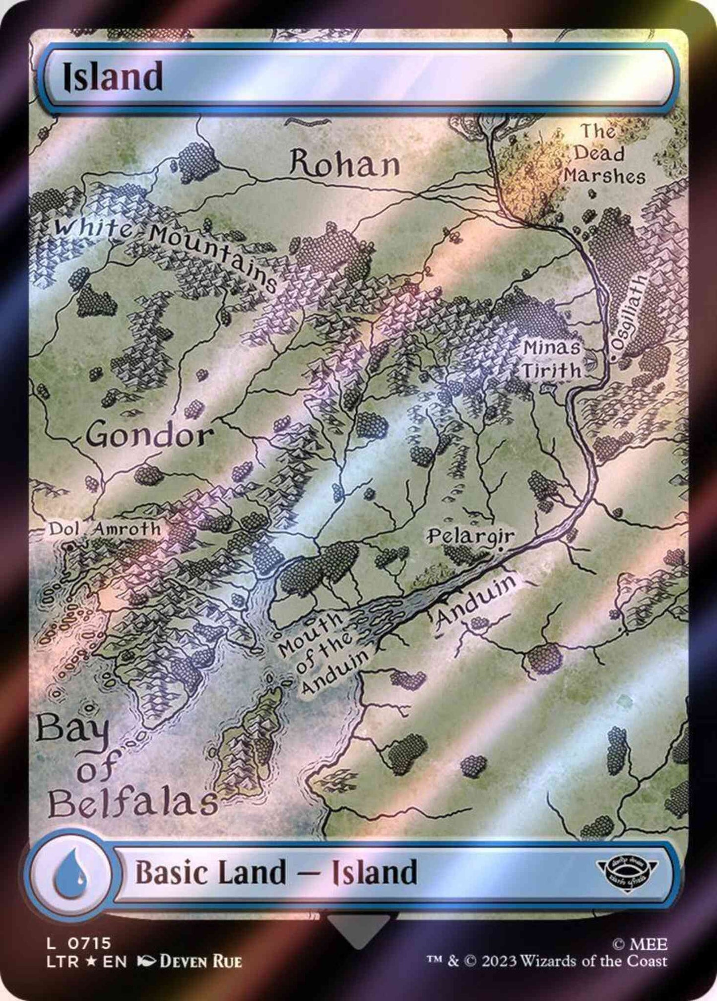 Island [715] [Full Art] [Map Lands] [The Lord of the Rings: Tales of Middle-earth] [Surge Foil]