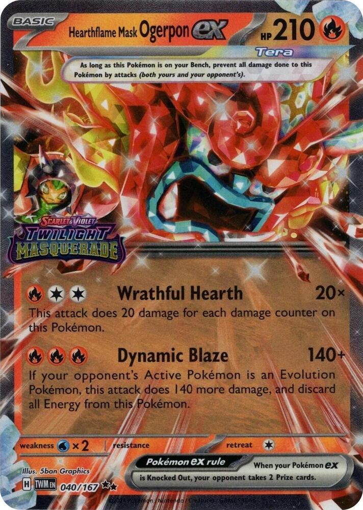 Hearthflame Mask Ogerpon ex  - 040/167 - Promo [Twilight Masquerade Stamp] [sv06msp-040] [Ultra]
