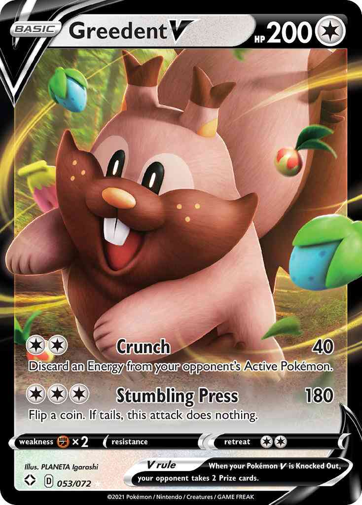 Greedent V - 053/072 - Rare Holo V [swsh45-053] [Ultra]