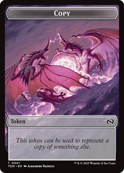 Copy Token (01) // Dragon Token (14) [TDM/TDC Set Symbol] [Tarkir: Dragonstorm: Commander: Tokens] [Non-Foil]