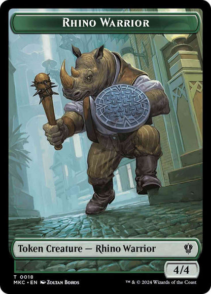 Rhino Warrior Token (18) // Thopter Token (20) [Murders at Karlov Manor: Commander: Tokens] [Non-Foil]