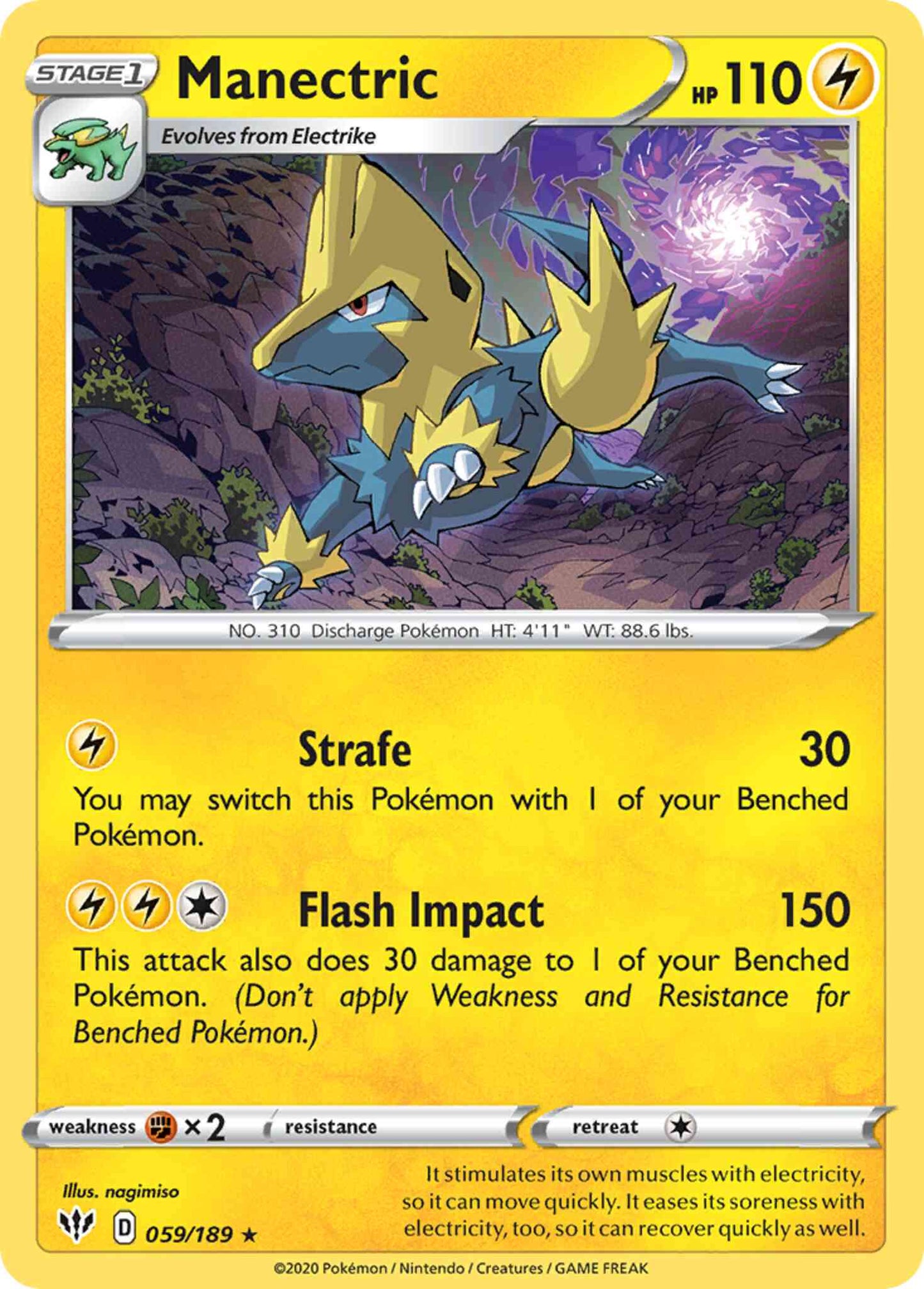 Manectric - 059/189 - Rare [swsh3-059] [Non-Holo]
