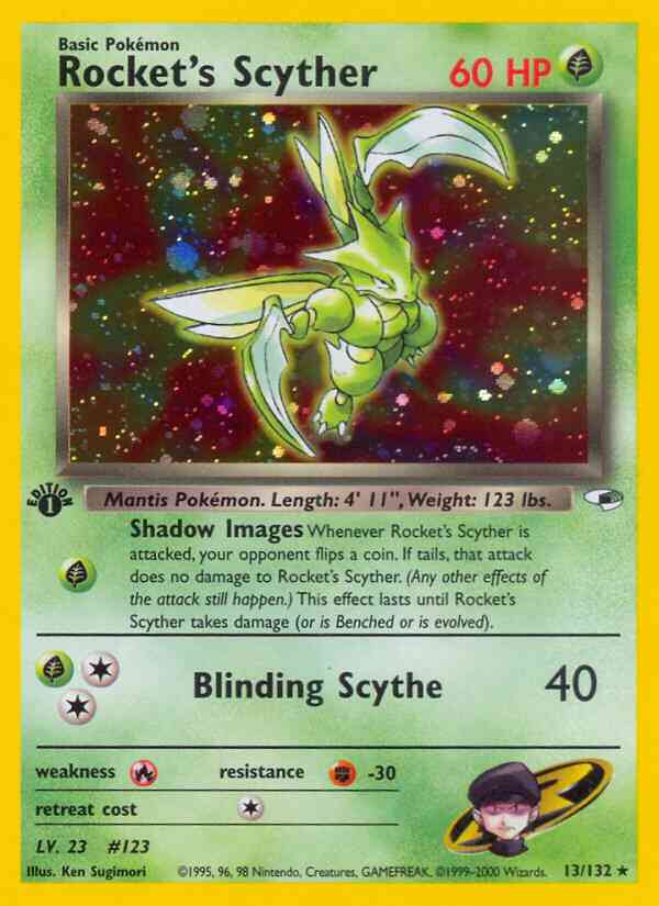 Rocket's Scyther - 13/132 - Rare - 1st Edition [gym1-13] [Holo]