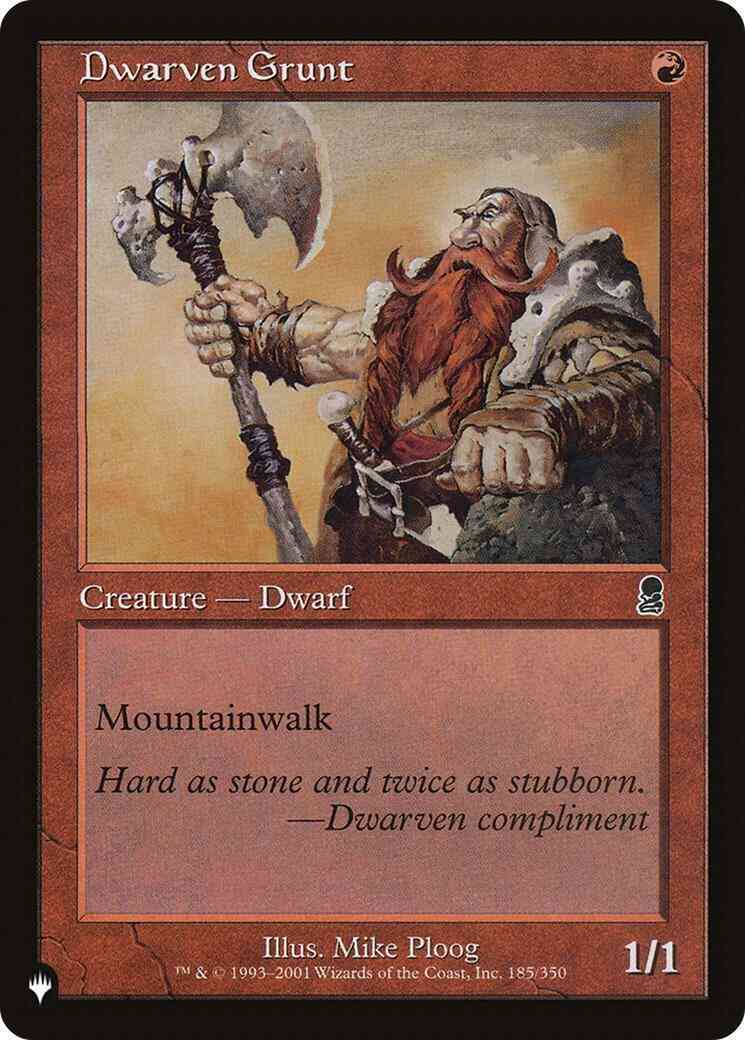 Dwarven Grunt [ODY-185] [The List] [Non-Foil]