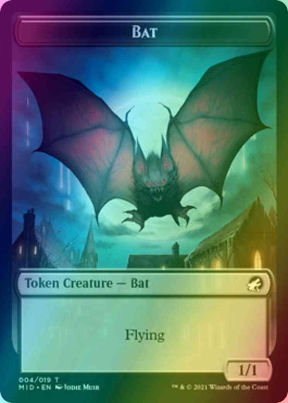 Bat Token (04) // Spirit Token (02) [Innistrad: Midnight Hunt: Tokens] [Foil]