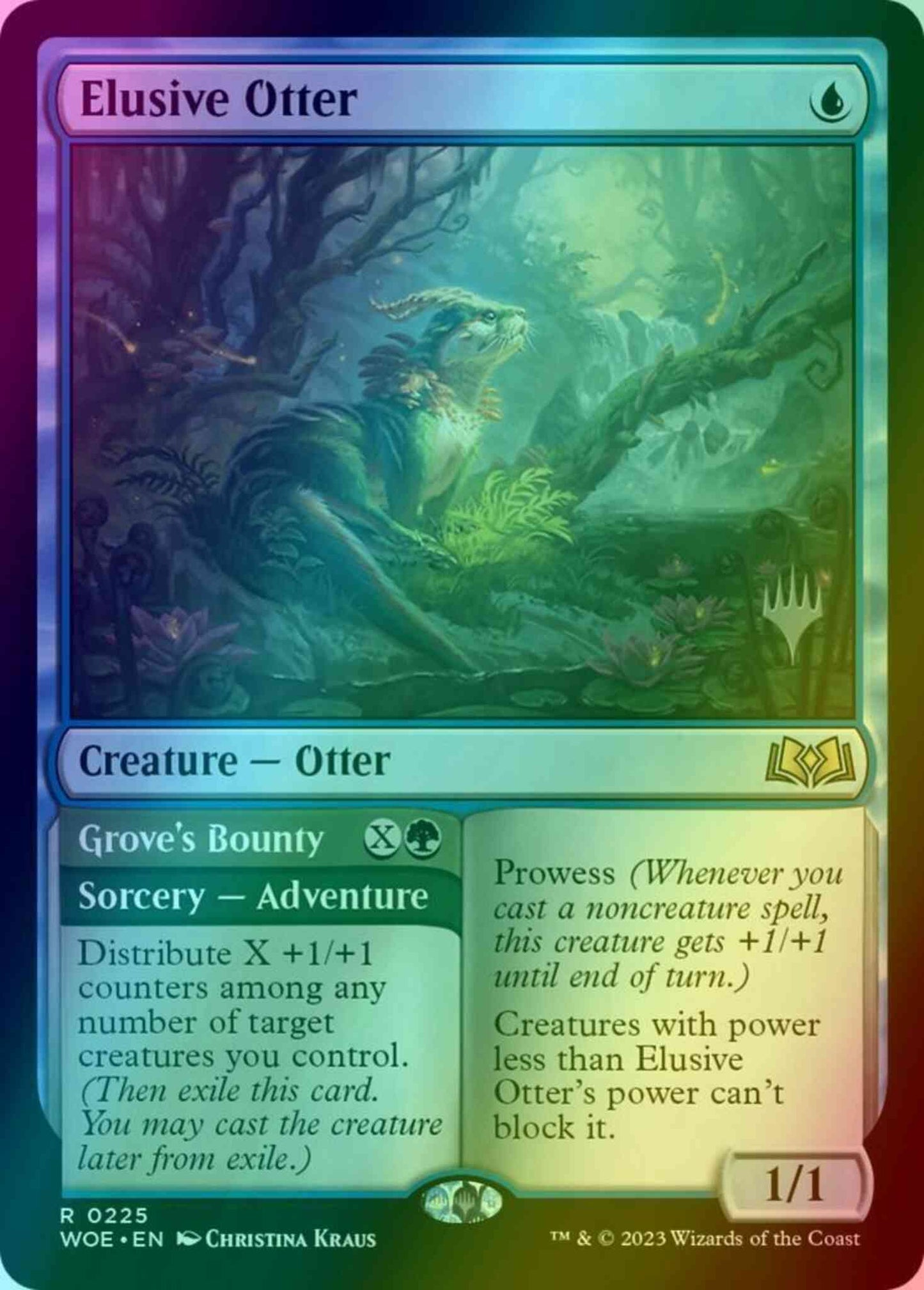 Elusive Otter // Grove's Bounty [225p] [Promo Pack] [Wilds of Eldraine: Promos] [Foil]