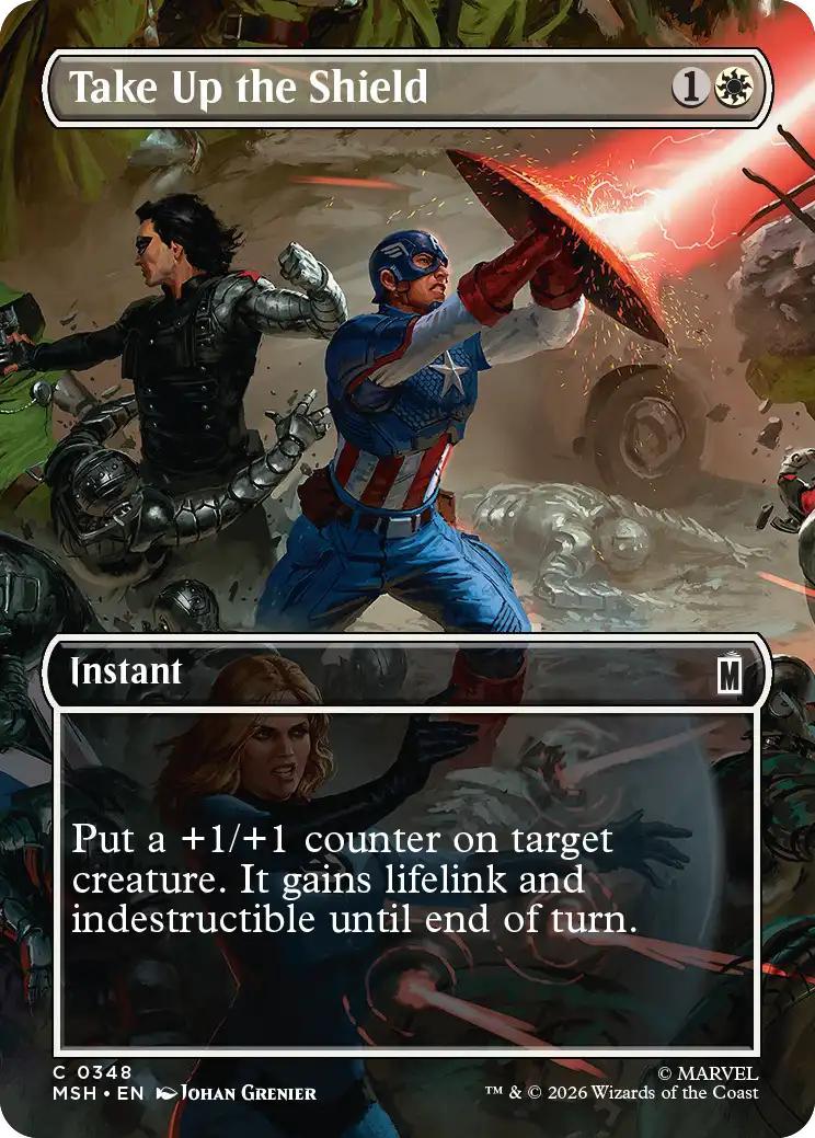 Take Up the Shield [348] [Borderless] [Scene] [Marvel Super Heroes] [Non-Foil]