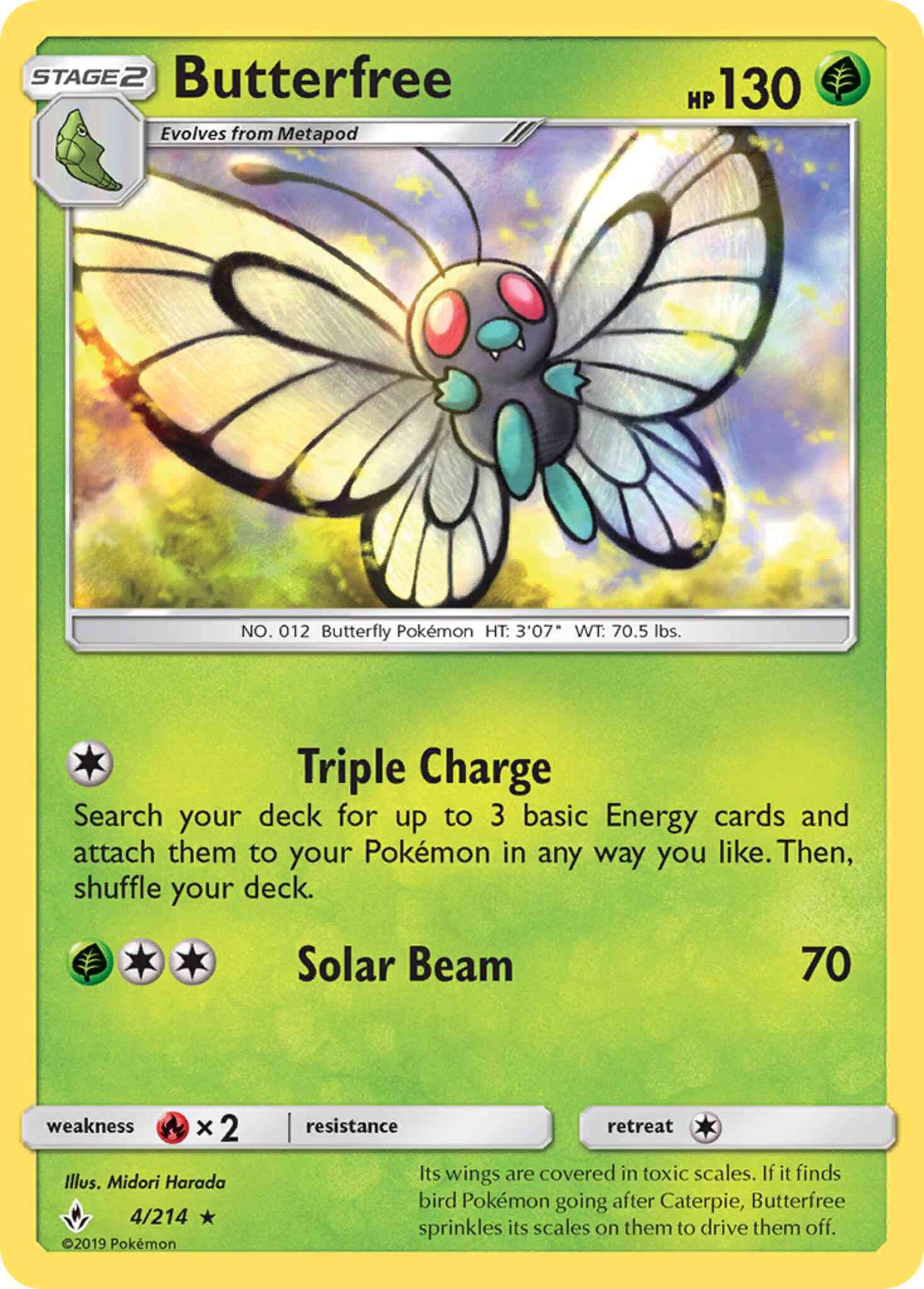 Butterfree - 4/214 - Rare [sm10-4] [Reverse Holo]