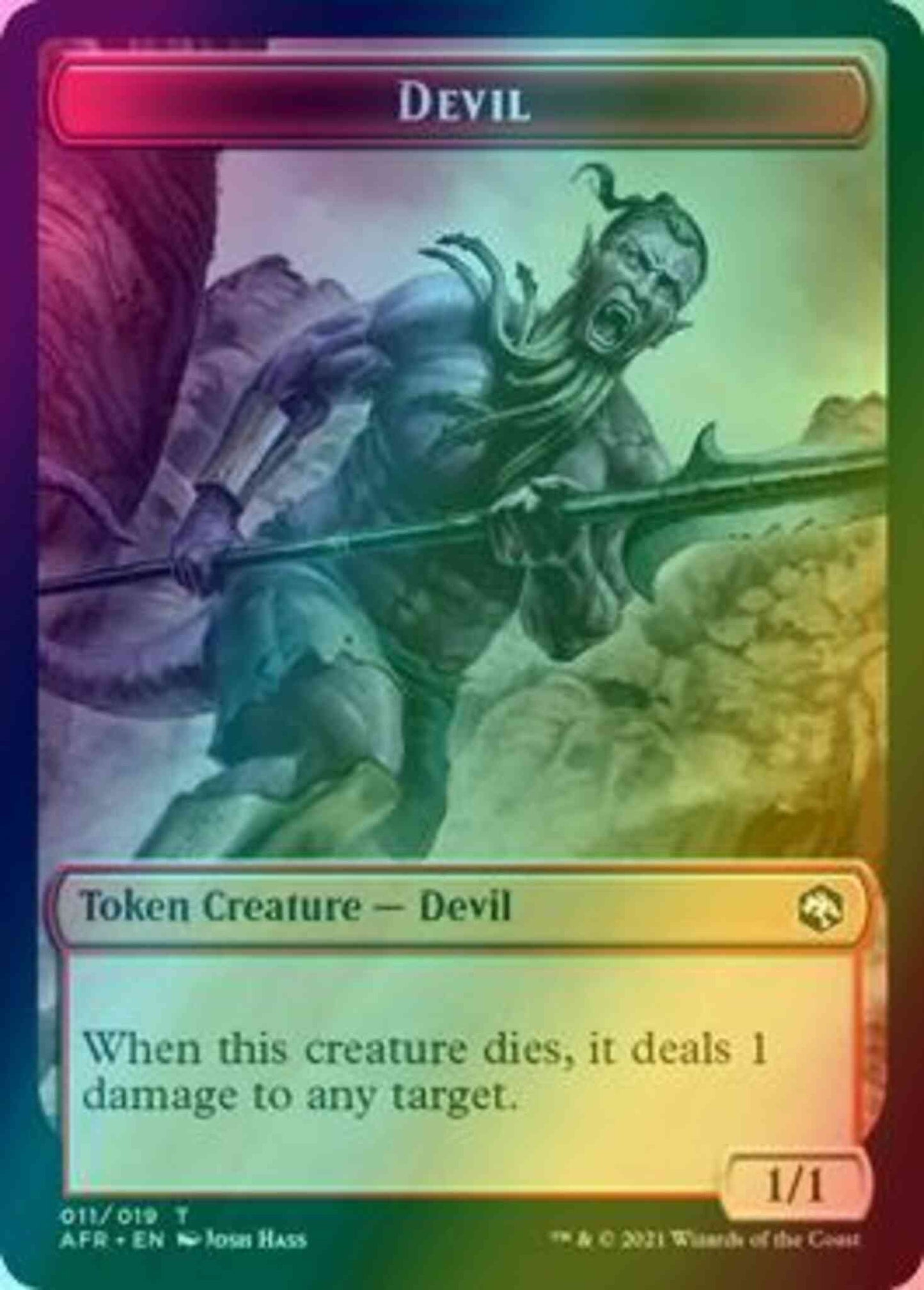 Devil Token (11) // Mordenkainen Emblem (18) [Adventures in the Forgotten Realms: Tokens] [Foil]