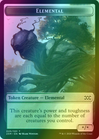 Clue Token (22) // Elemental Token (20) [Double Masters Tokens] [Foil]