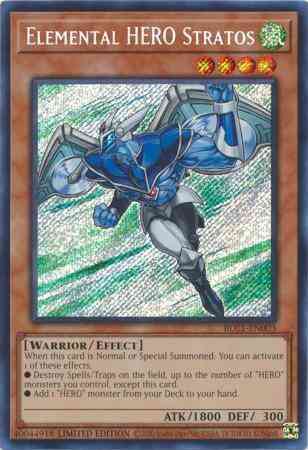 Elemental HERO Stratos - BLC1-EN003 - Secret Rare - Limited