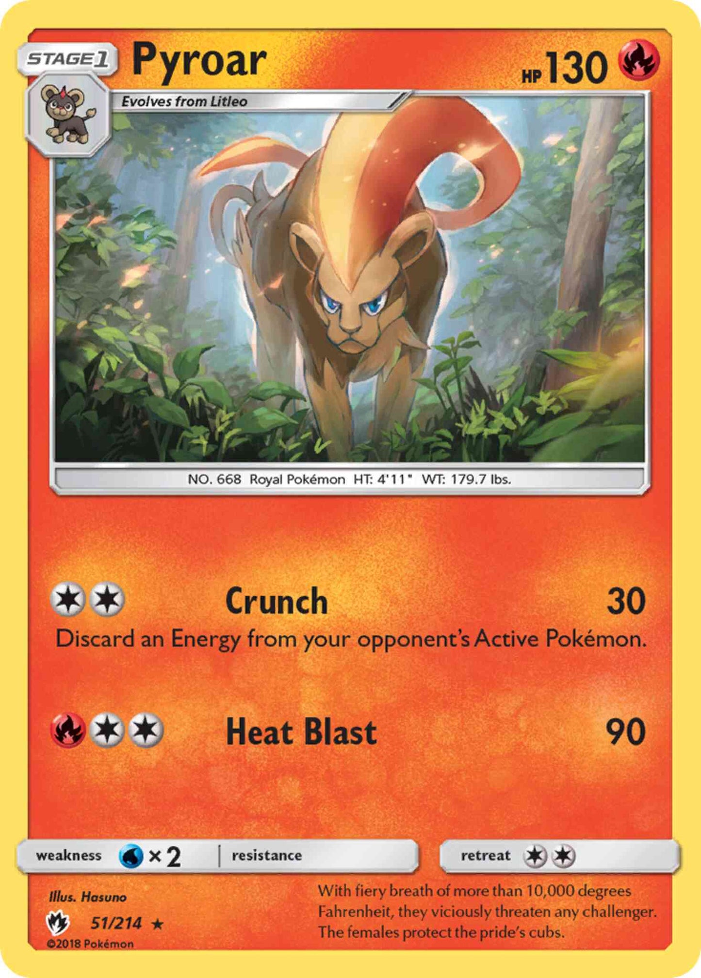 Pyroar - 51/214 - Rare [sm8-51] [Reverse Holo]