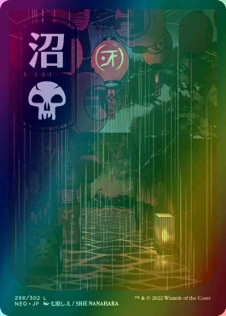 Swamp - Japanese [298] [Full Art] [Kamigawa: Neon Dynasty] [Foil]