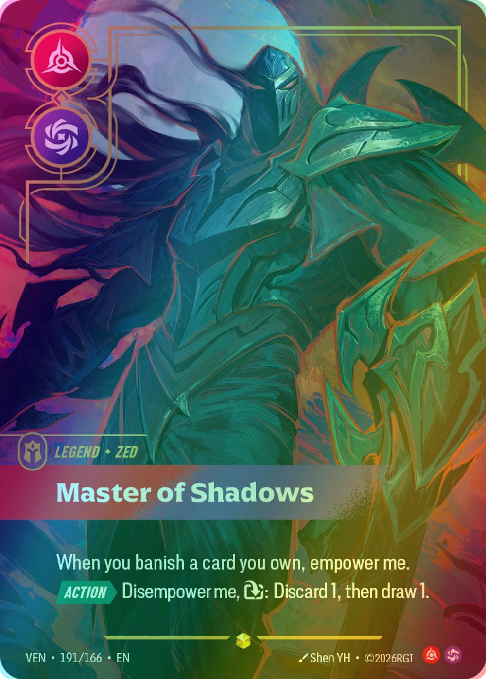 Master of Shadows (Zed) (Overnumbered) - 191/166 [Vendetta] [Foil]