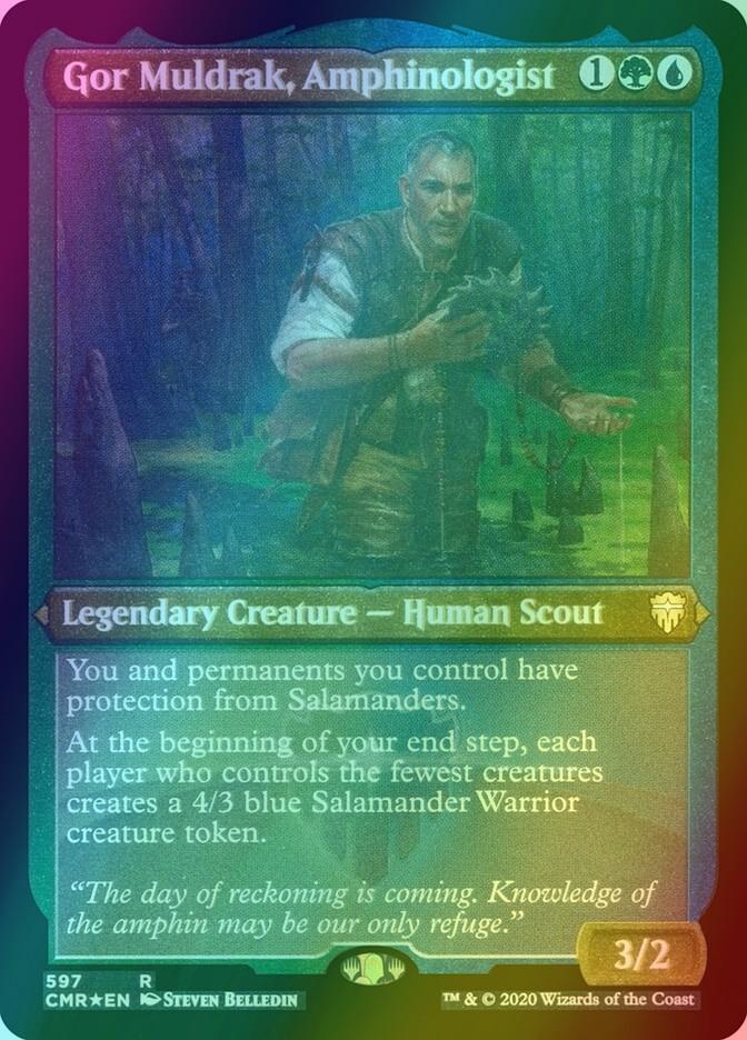 Gor Muldrak, Amphinologist [597] [Commander Legends] [Etched Foil]