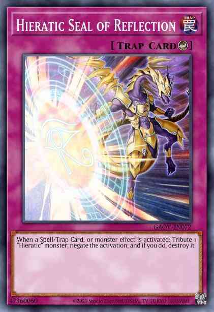 Hieratic Seal of Reflection - GAOV-EN072 - Super Rare - 1st Edition