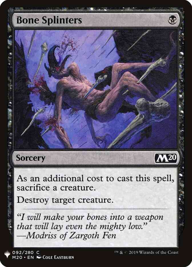 Bone Splinters [M20-92] [The List] [Non-Foil]