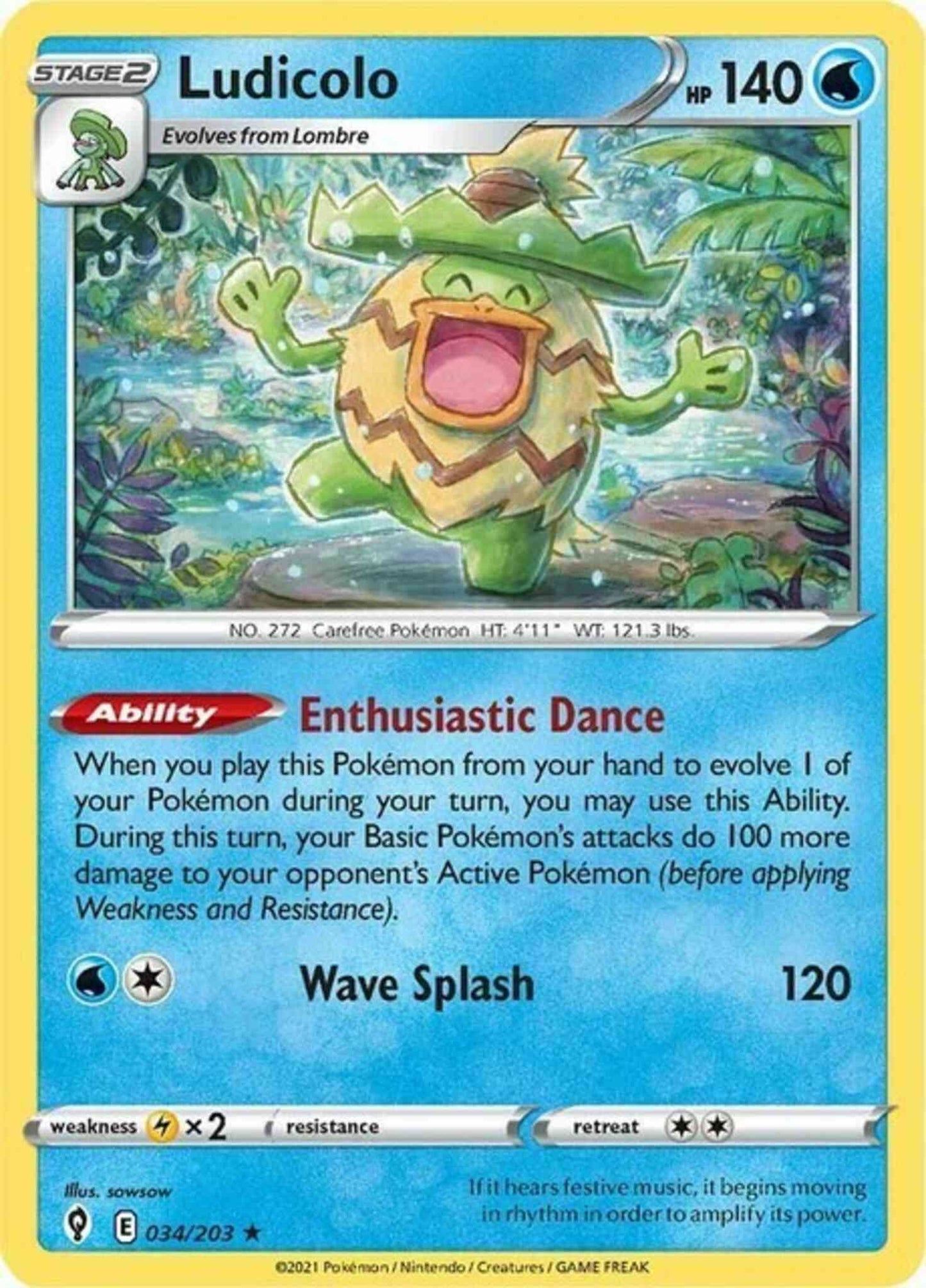 Ludicolo - 034/203 - Rare Holo [swsh7-034] [Reverse Holo]