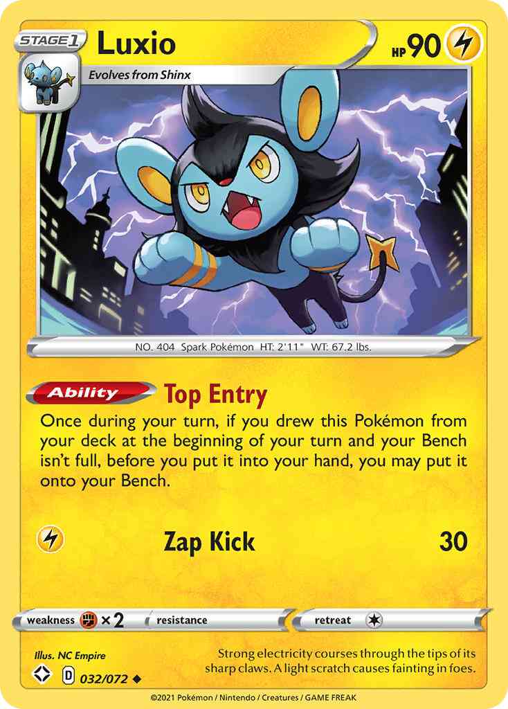 Luxio - 032/072 - Uncommon [swsh45-032] [Reverse Holo]