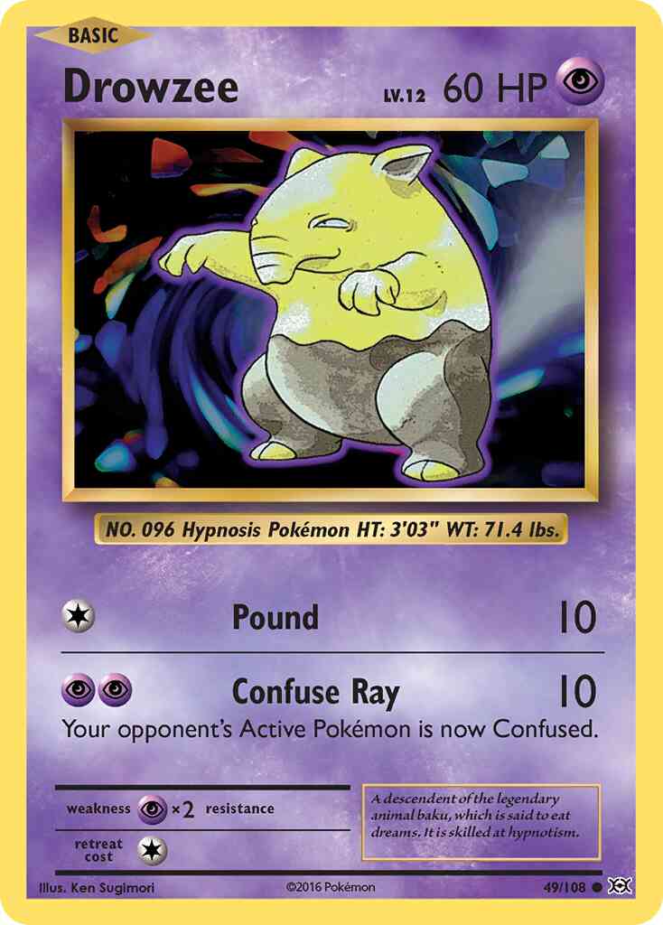 Drowzee - 49/108 - Common [xy12-49] [Reverse Holo]