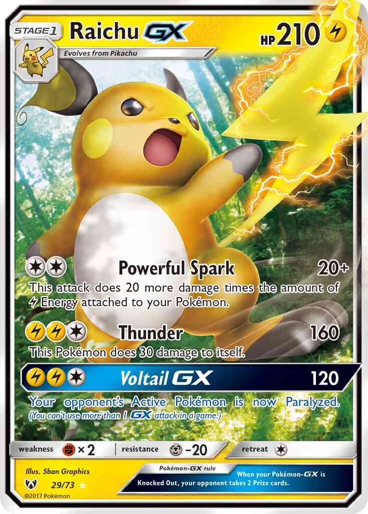 Raichu-GX - 29/73 - Rare Holo GX [sm35-29] [Ultra]