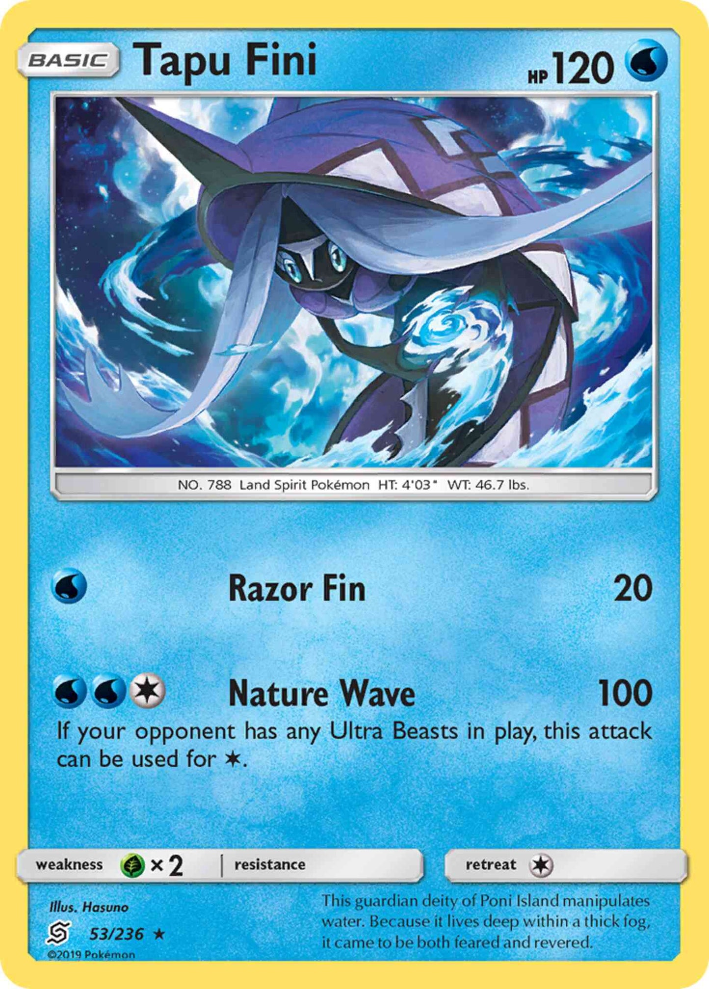 Tapu Fini - 53/236 - Rare [sm11-53] [Reverse Holo]
