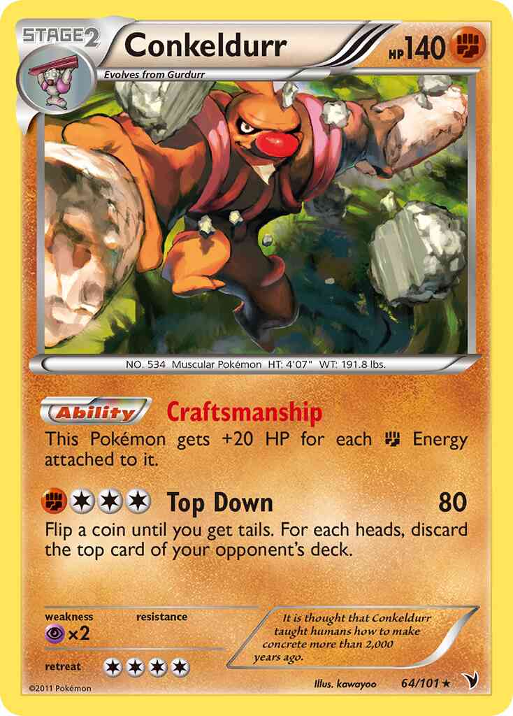 Conkeldurr - 64/101 - Rare Holo [bw3-64] [Holo]