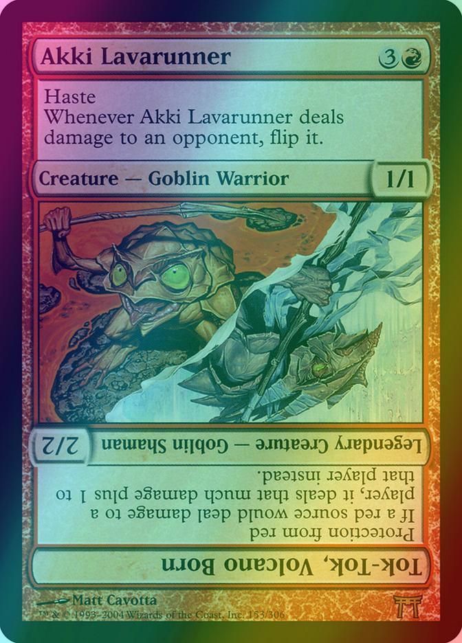 Akki Lavarunner // Tok-Tok, Volcano Born [153] [Champions of Kamigawa] [Foil]