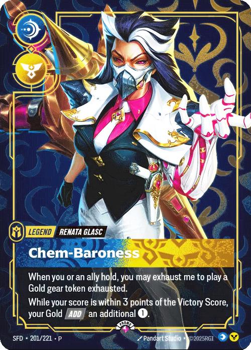 Chem-Baroness (Renata Glasc) (Metal) (Prize Wall) - 201/221 [Riftbound Organized Play Promotional Cards] [Non-Foil]