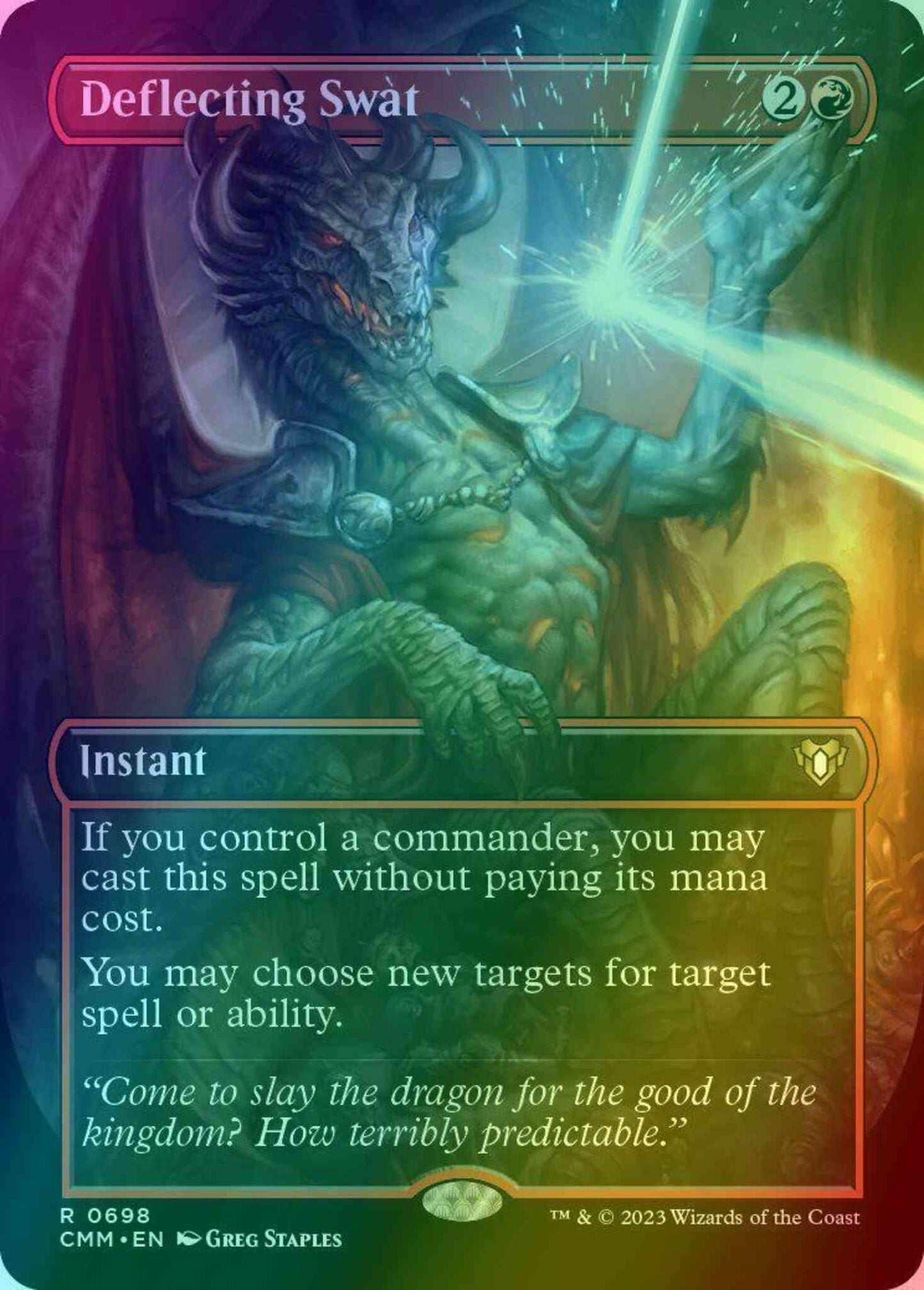 Deflecting Swat [698] [Borderless] [Frame Break] [Commander Masters] [Foil]  – Face to Face Games