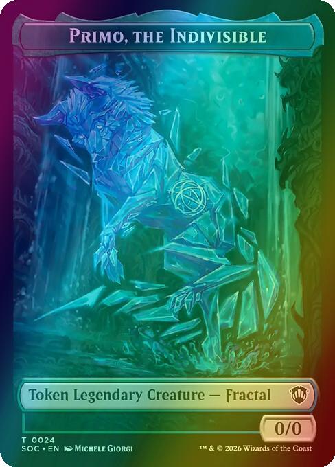 Beast Token (14) // Primo, The Indivisible Token (24) [Secrets of Strixhaven: Commander: Tokens] [Foil]