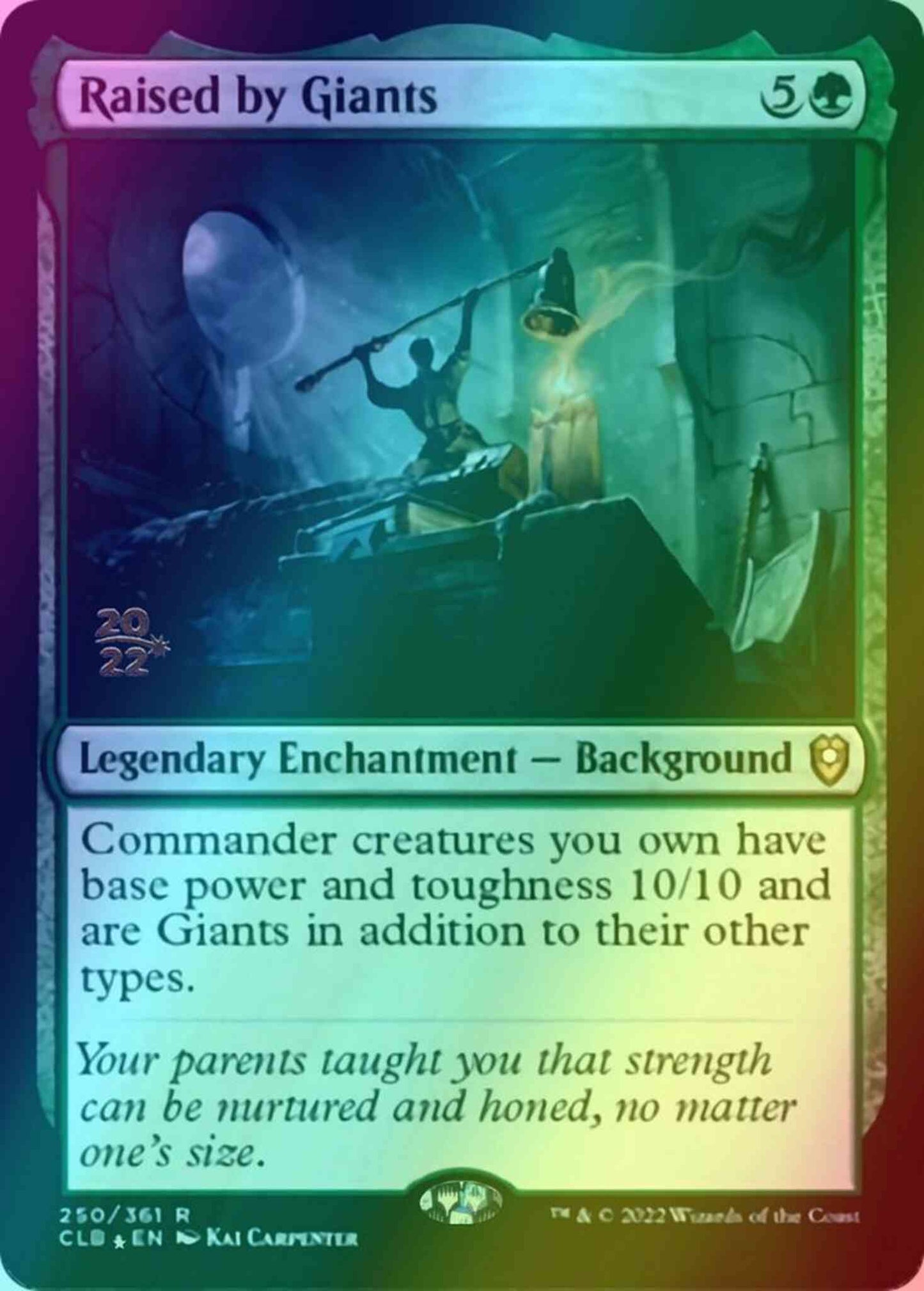 Raised by Giants [250s] [Prerelease] [Commander Legends: Battle for Baldur's Gate: Promos] [Foil]