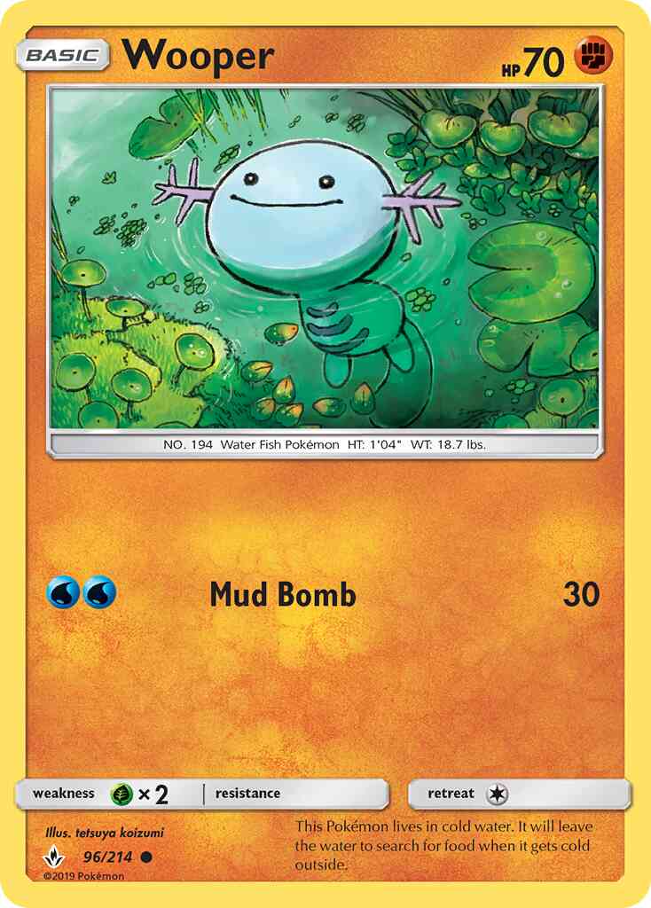 Wooper - 96/214 - Common [sm10-96] [Reverse Holo]