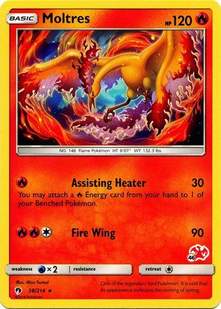 Moltres - 38/214 - Rare - Charizard Stamp [BA01-46] [Non-Holo]