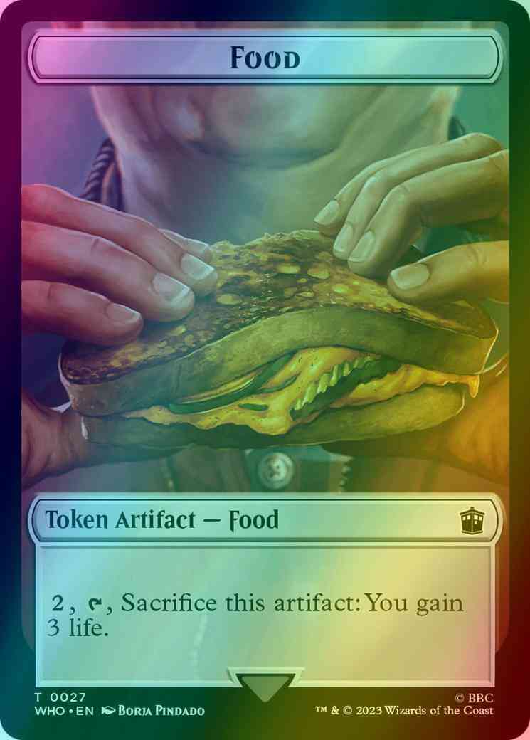 Food Token (27) // Warrior Token (09) [Universes Beyond: Doctor Who: Tokens] [Foil]