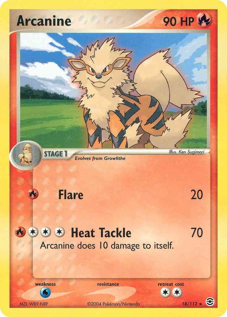 Arcanine - 18/112 - Rare [ex6-18] [Non-Holo]