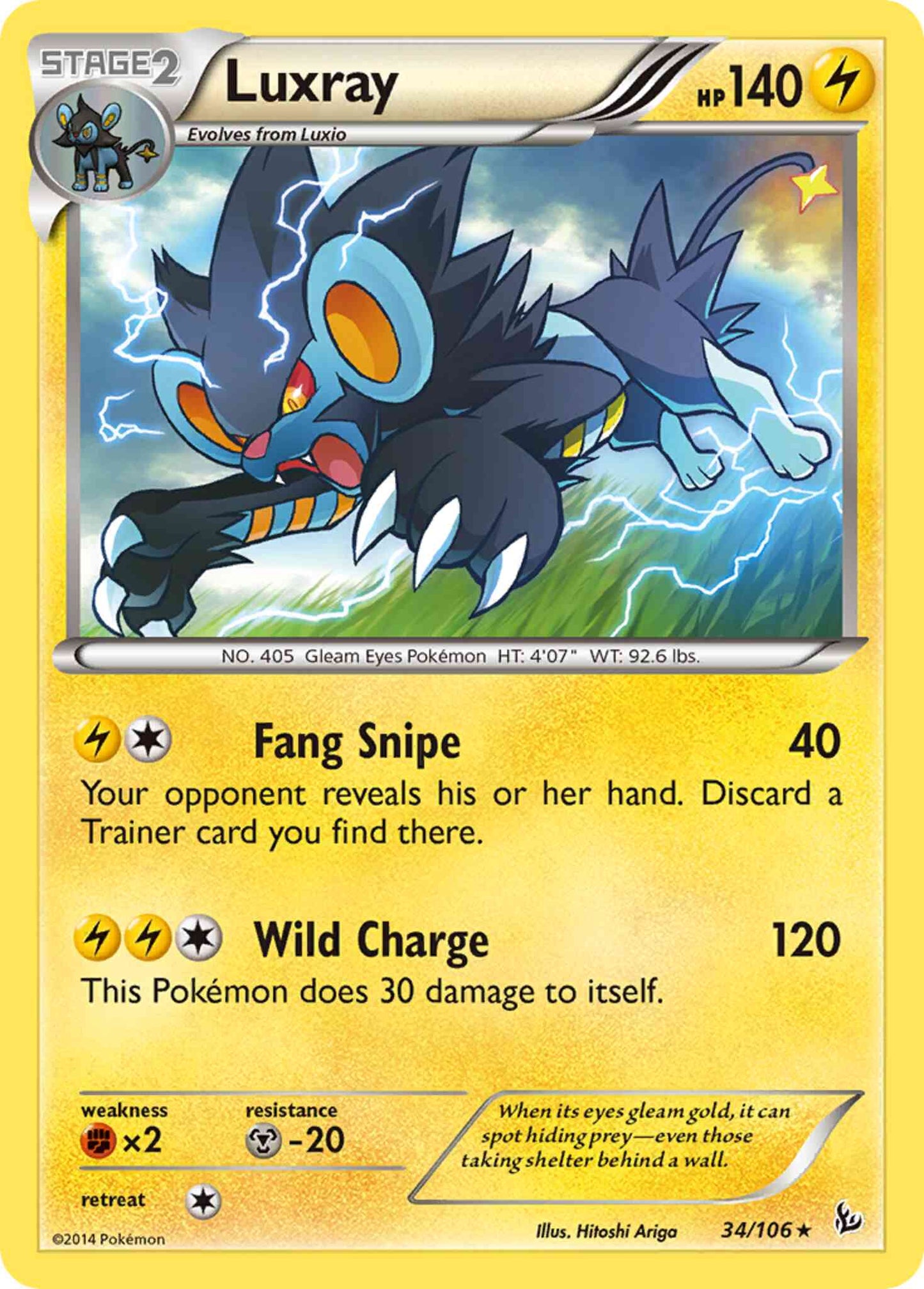 Luxray - 34/106 - Rare [xy2-34] [Reverse Holo]