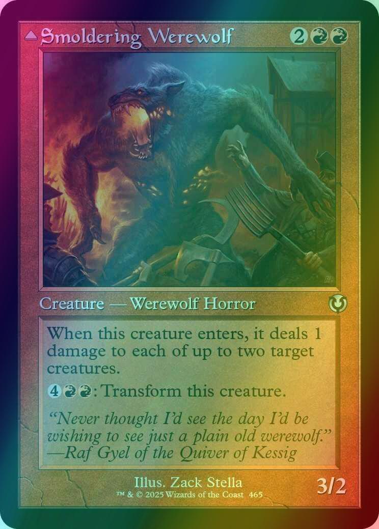Smoldering Werewolf // Erupting Dreadwolf [465] [Retro Frame] [Innistrad Remastered] [Foil]